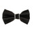Black with White Pre-Tied Satin Silk Bow Tie