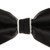 Black with White Pre-Tied Satin Silk Bow Tie