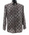 Bassiri Black & Taupe Zig-Zag Design Long Sleeve Camp Shirt