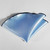 Light Blue Satin with Navy Trim 2-in-1 Pouf Round Pocket Square Light Blue Satin with Navy Trim 2-in-1 Pouf Round Pocket Square