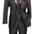 Vinci 2-Button Black Glenplaid Suit with Low-Cut Vest