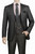Vinci 2-Button Black Glenplaid Suit with Low-Cut Vest