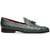 Marco di Milano Genuine Ostrich Quill Dress Tassel Loafer - Forest Green