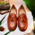 Marco di Milano Genuine Ostrich Quill Dress Tassel Loafer - Cognac