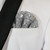 Men's Silver Sequin on Grey Pre-Folded Pocket Square Insert