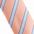 Antonia 100% Silk X-Long Necktie with Pocket Square - Peach with Blue Stripes