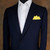 Yellow 100% Cotton Pre-Folded Pocket Square Handkerchief Insert 3 Point Yellow 100% Cotton Pre-Folded Pocket Square Handkerchief Insert 3 Point
