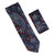 Antonia 100% Silk Tie w/Pocket Square - Blue & Burgundy X-Large Paisleys