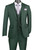 Vinci 2-Button Green Suit with Vest - Slim Fit