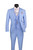 Vinci 2-Button Light Blue Suit with Vest - Slim Fit