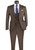 Vinci Brown Windowpane Suit with Low-Cut Vest - Slim Fit