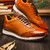 Marco di Milano Genuine Caiman Crocodile & Woven Leather Sneaker - Brandy Marco di Milano Genuine Caiman Crocodile & Woven Leather Sneaker - Brandy