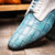 Marco di Milano Genuine Caiman Crocodile & Lizard Patchwork Dress Tie Shoe - Aqua Blue & White Marco di Milano Genuine Caiman Crocodile & Lizard Patchwork Dress Tie Shoe - Aqua Blue & White