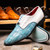 Marco di Milano Genuine Caiman Crocodile & Lizard Patchwork Dress Tie Shoe - Aqua Blue & White Marco di Milano Genuine Caiman Crocodile & Lizard Patchwork Dress Tie Shoe - Aqua Blue & White