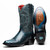 Marco di Milano Genuine Python Round Toe Western Boot - Black & Blue