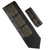 100% Printed Silk Necktie with Pocket Square - Black with Dwennimmen Emblems
