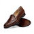Zelli Leather Basket Weave Italian Penny Loafer - Brown