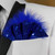 Royal Blue Sequin Ruffle & Feather Pocket Square Insert