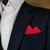 White Mini Dots on Red 100% Cotton Pre-Folded Pocket Square Handkerchief Insert - 2 Point White Mini Dots on Red 100% Cotton Pre-Folded Pocket Square Handkerchief Insert - 2 Point
