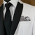 2 Point Charcoal Satin Pre-Folded Pocket Square Insert
