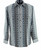 Bassiri Long Sleeve Camp Shirt - Blue & Grey Tone Vertical Design