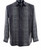 Bassiri Long Sleeve Camp Shirt - Charcoal Netted Shadow Design