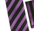 Antonia 100% Silk Tie w/Pocket Square - Rich Purple & Black Diagonal Stripe
