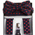 Red Dots on Navy Suspenders with Matching Silk Bow Tie Set