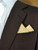 100% Cotton Pre-Folded Pocket Square Handkerchief Insert -  Metallic Gold Leaves