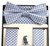 Silver & Light Blue Dotted Suspenders with Matching Silk Bow Tie Set