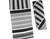 Clearance: 100% Printed Silk Necktie with Pocket Square - Black & White Abstract Stripe Pattern