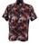 Clearance: Bassiri Short Sleeve Camp Shirt - Artistic Red Foliage Print
