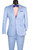 Vinci 2 Piece Floral Pattern Fancy Suit - Baby Blue