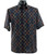 Bassiri Navy Blue Lattice Design Short Sleeve Camp Shirt