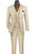 Vinci 2-Button Khaki Tan Glenplaid Suit with DB-Vest - Modern Fit