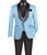 Clearance: Vinci 3 Piece Light Blue Floral Embossed Tuxedo with Matching Vest - Slim Fit