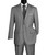 Clearance: Vinci 2-Button Grey Texture Weave Suit with Flat-Front Slacks - Classic Fit