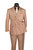 Vinci Sharkskin Double-Breasted Suit  with Built in Pocket Square - Mocha