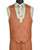 Vinci 2-Button Rusty Orange Glenplaid Suit with Low-Cut Vest