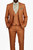 Vinci 2-Button Rusty Orange Glenplaid Suit with Low-Cut Vest