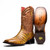 Marco di Milano Genuine Caiman Belly Square Toe Western Boot - Mustard Brown