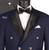 Vinci Modern Fit Double-Breasted Fancy Blazer with Bow Tie - Navy