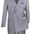 Clearance: Vinci Double-Breasted Suit with Hidden Adjustable Waist - Light Heather Grey