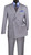 Clearance: Vinci Double-Breasted Suit with Hidden Adjustable Waist - Light Heather Grey