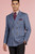Vinci Classic Fit Double-Breasted Dark Blue Windowpane Sportcoat