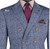 Vinci Classic Fit Double-Breasted Dark Blue Windowpane Sportcoat