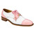 Belvedere Genuine Ostrich Leg Cap-Toe Dress Tie Shoe - Pink & White