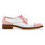 Belvedere Genuine Ostrich Leg Cap-Toe Dress Tie Shoe - Pink & White
