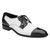 Belvedere Genuine Ostrich Leg Cap-Toe Dress Tie Shoe - Black & White