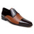 Belvedere Deerskin & Napa Leather Classic Cap Toe Dress Tie Shoe - Brown & Tan
